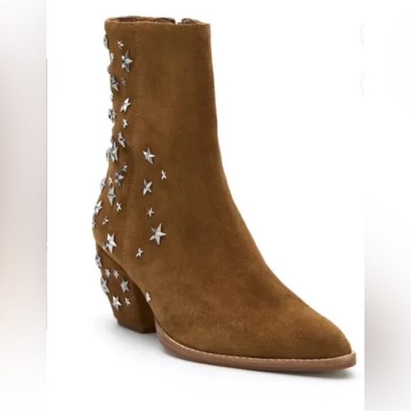 Matisse Caty Women Cowboy Boots Star Studded Fawn Suede Limited Edition Sz 9 New